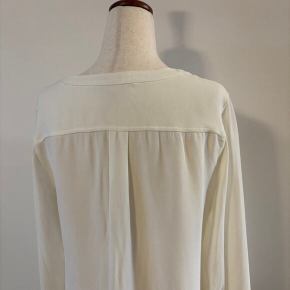 J.Crew Popover Placket Blouse Ivory White Size 6 Long Sleeve Women’s Top - Picture 8 of 13